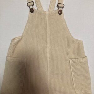 Zara Girl Cream Corduroy Dress with Straps